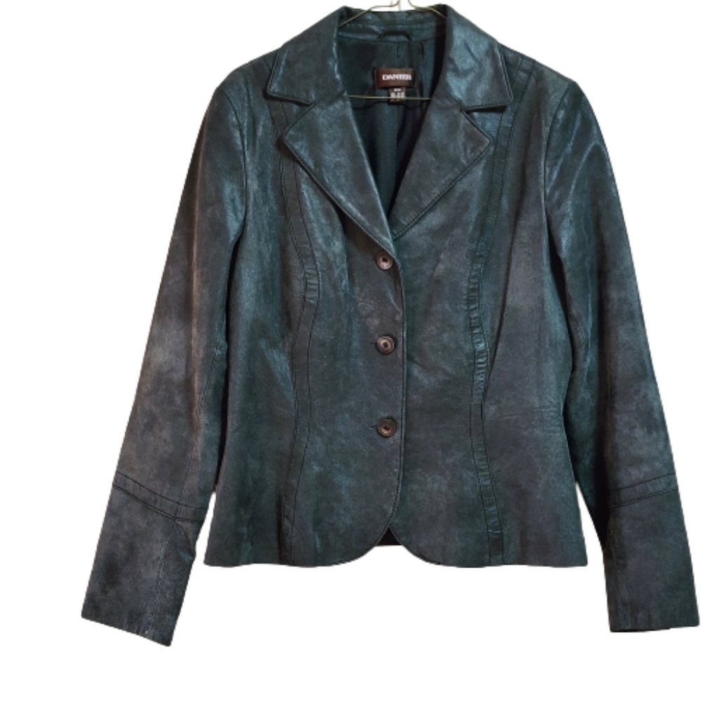 VINTAGE Danier leather blazer jacket color matt grey size medium